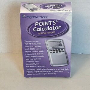 Weight Watchers Points Calculator W/ Daily Tracker Silver Handheld Slide Design